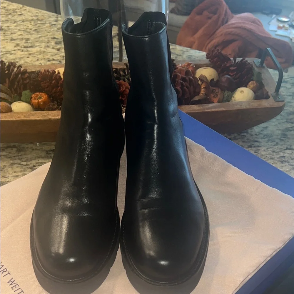 Stuart Weitzman Black Ankle Boots Size 12 - Picture 8 of 8